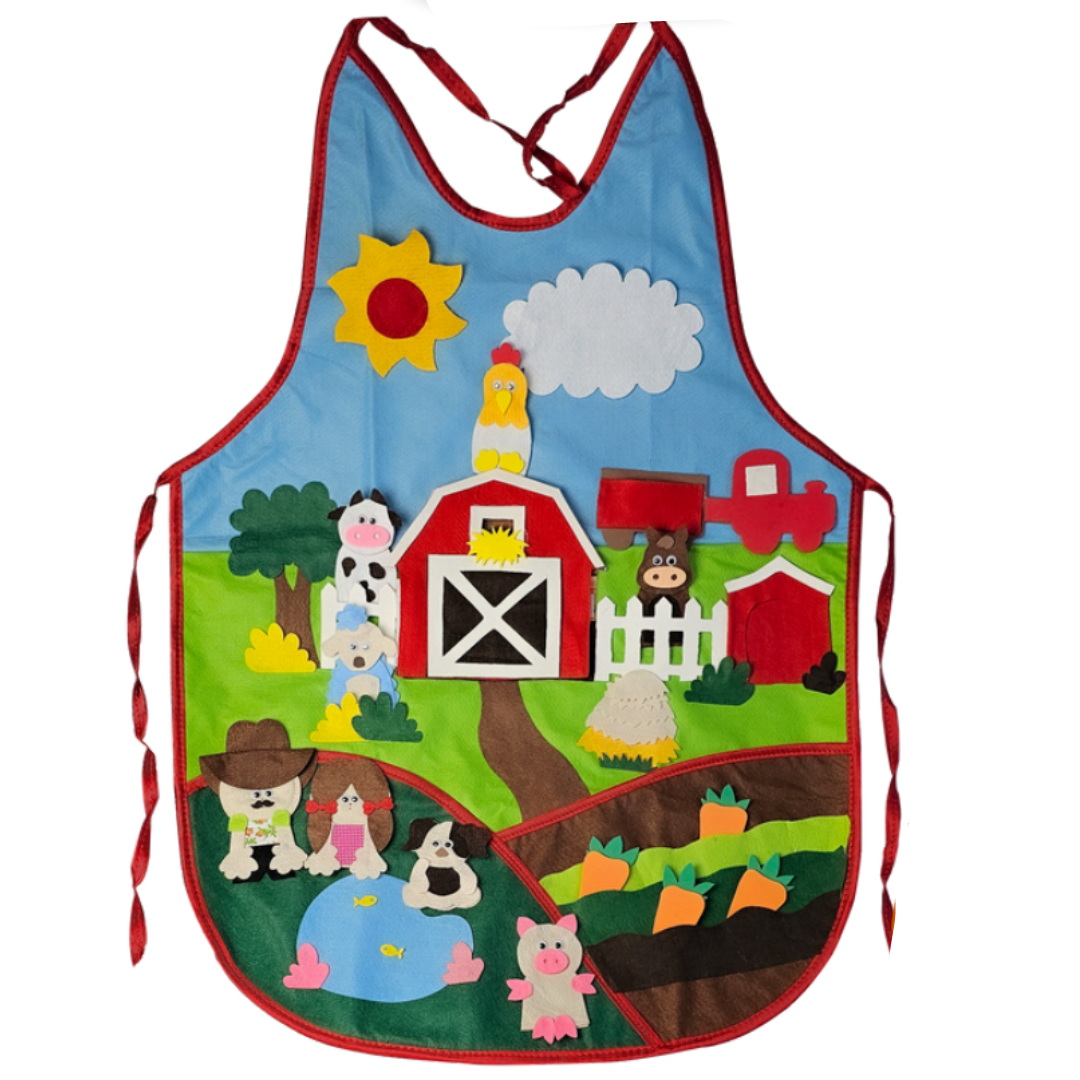 Avental De Contar Histórias Com O Tema Fazendinha