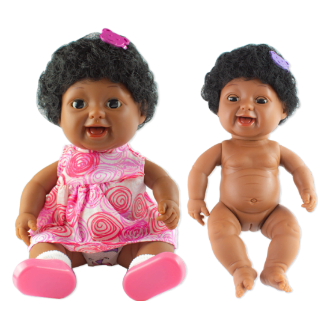 Brinquedo Boneca Menina Negra Com Genitália