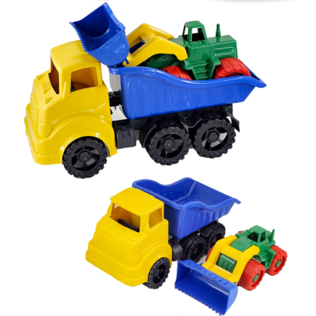 Brinquedo Caminhão Caçamba Com Trator
