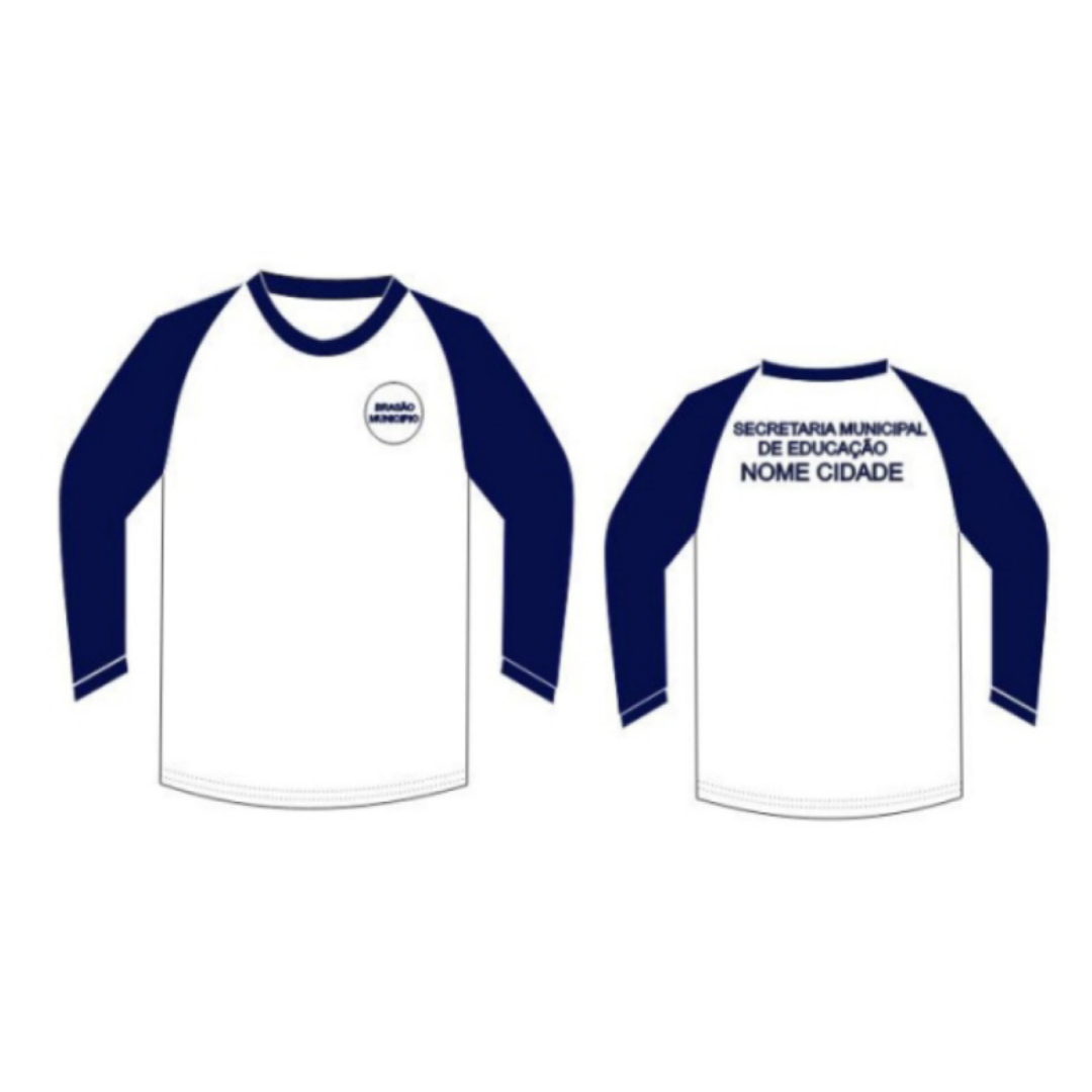 Camiseta Manga Longa Para Uniforme Escolar