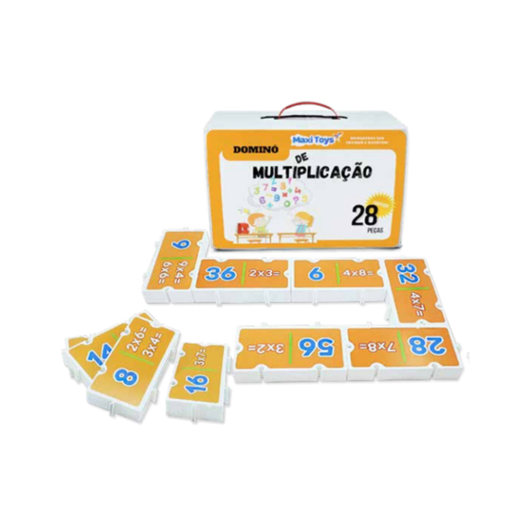 Dominó De Multiplicação Conjunto Confeccionado Em Plástico Rígido