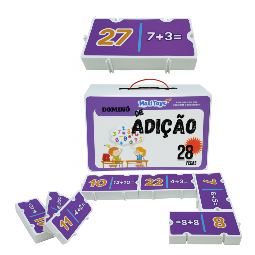 Dominó de Adição – Educativo em Plástico Rígido