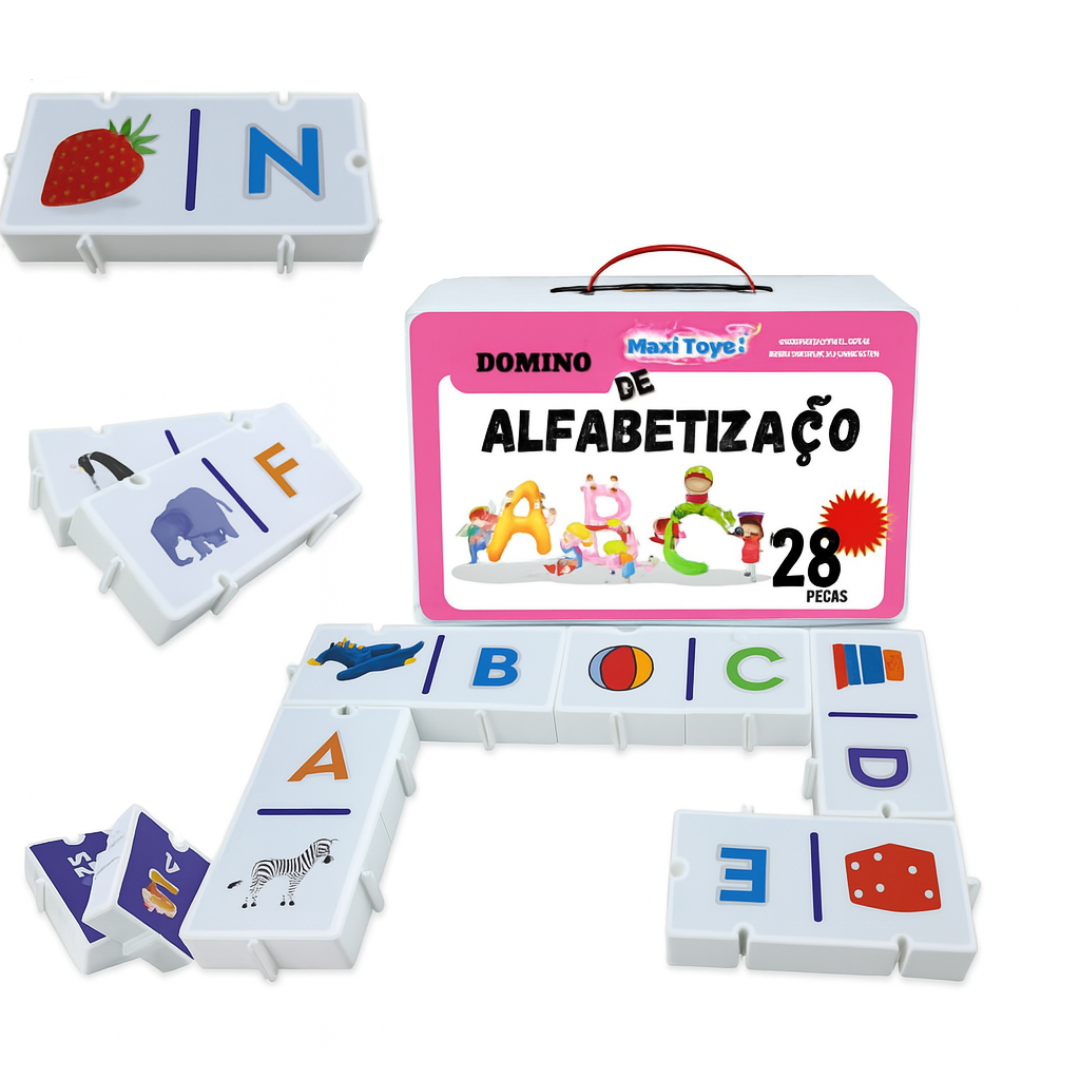 Dominó de Alfabetização – Educativo em Plástico Rígido