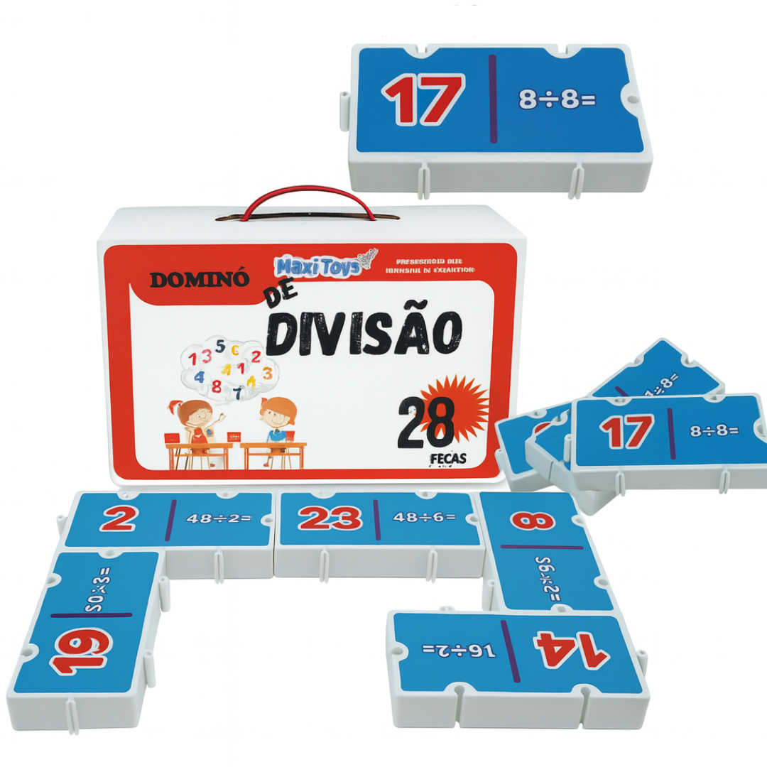 Dominó de Divisão – Jogo Educativo em Plástico Rígido