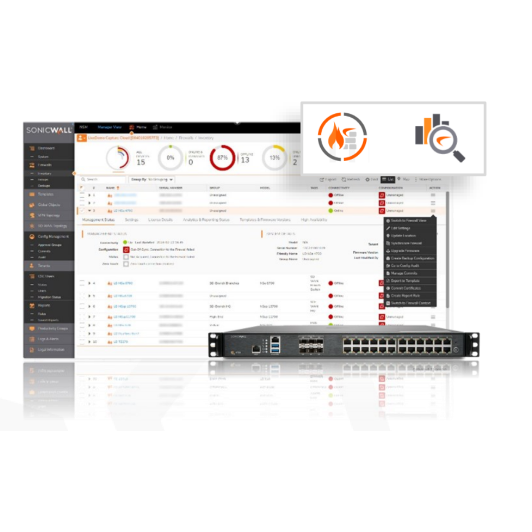 Network Security Manager Advanced with Management, Reporting, Analytics for NSA 4700 3YR