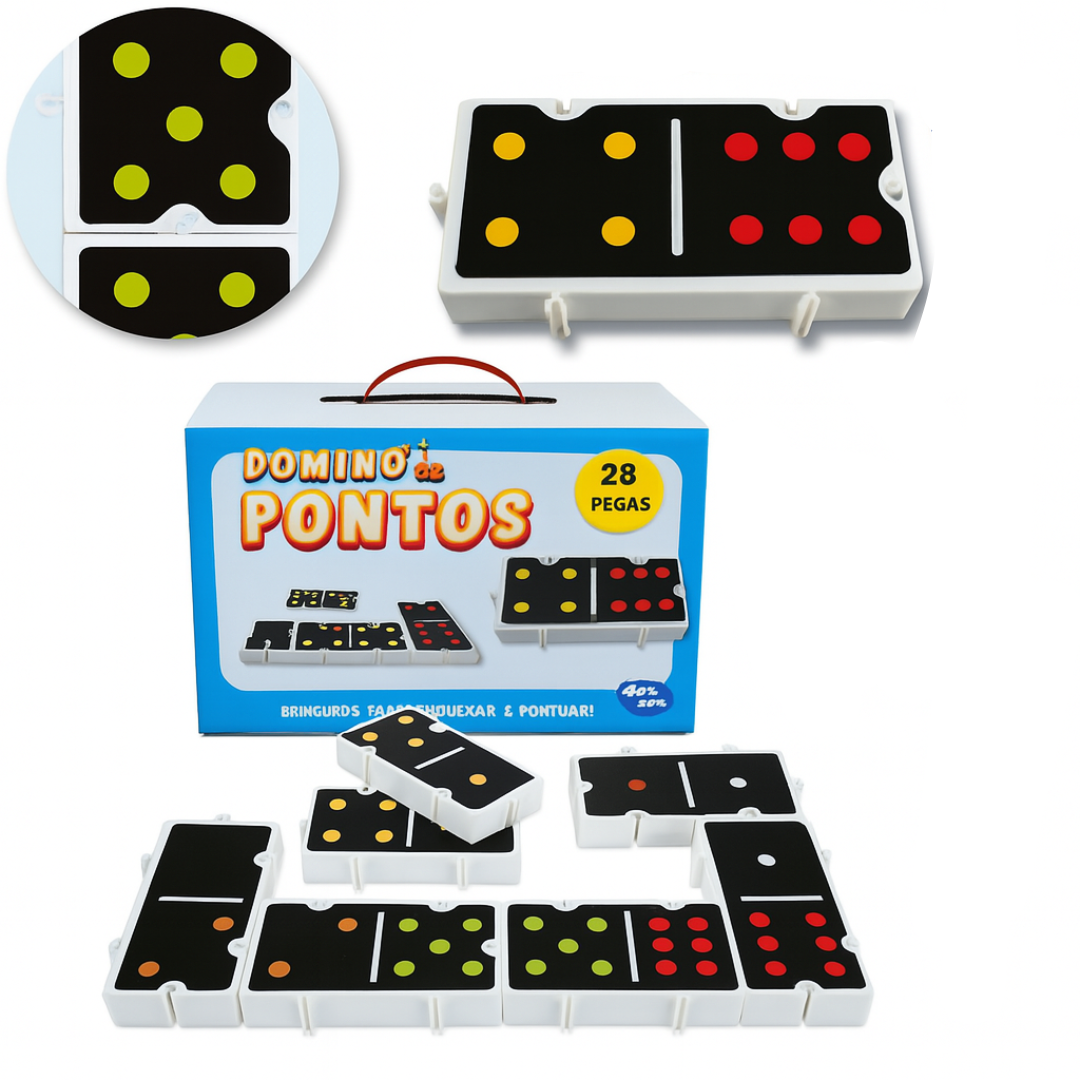 Dominó de Pontos – Clássico Educativo em Plástico Rígido