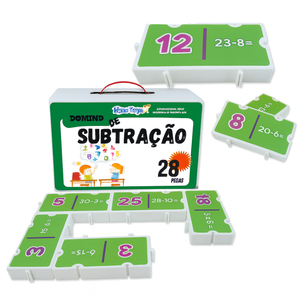 Dominó de Subtração – Jogo Educativo em Plástico Rígido