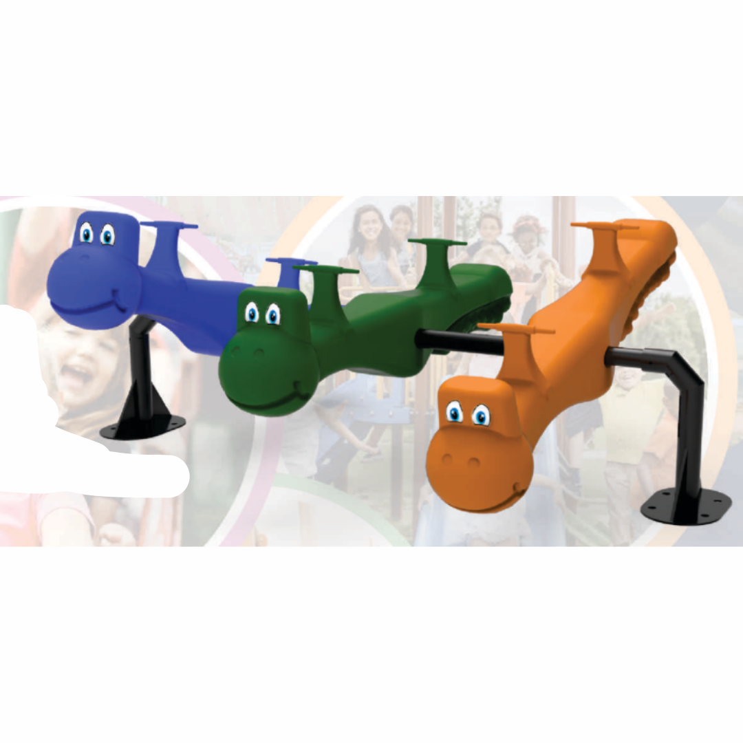 Gangorra Tripla em Formato de Dinossauro