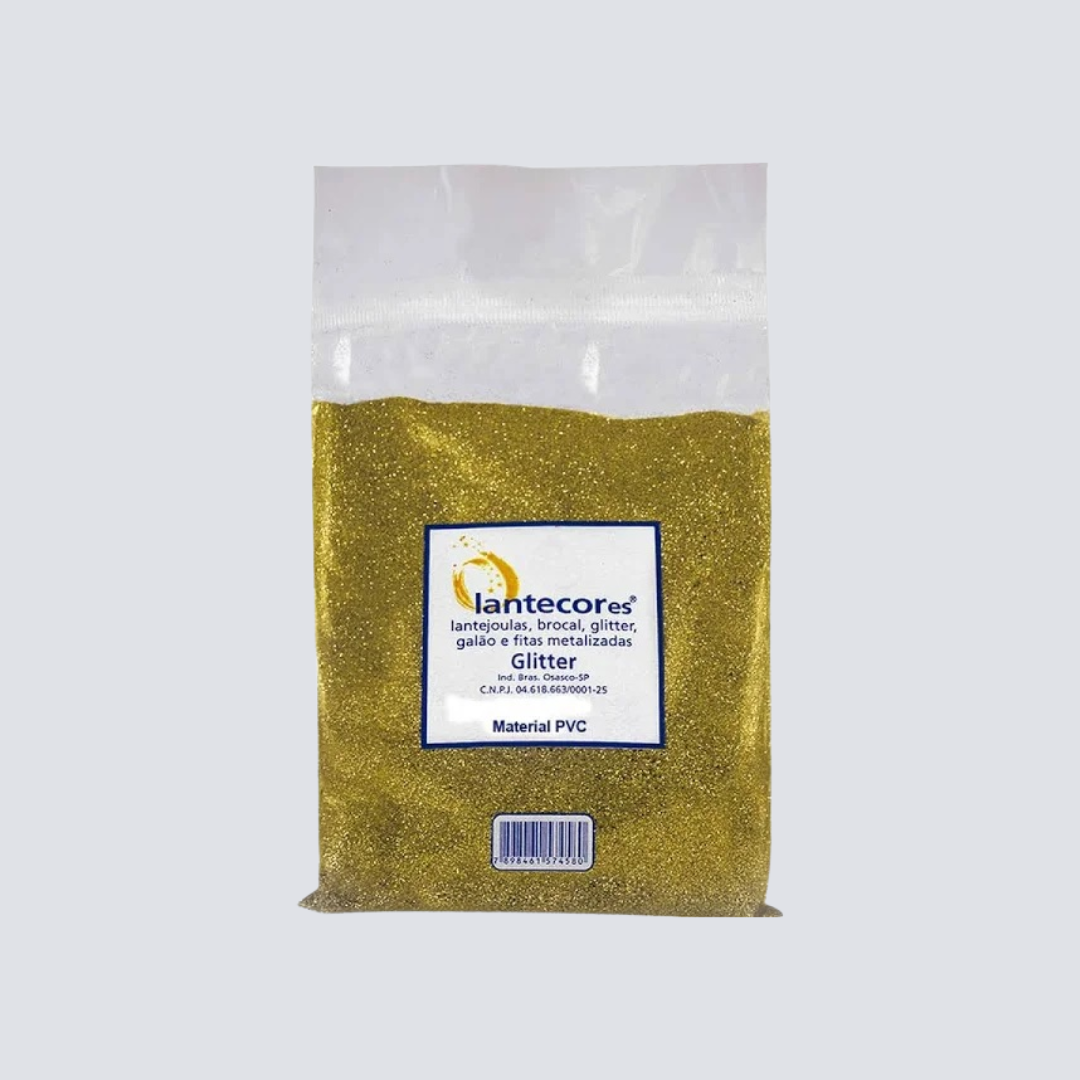 Purpurina Decorativa Dourada e Prateada – Embalagem com 6 Unidades