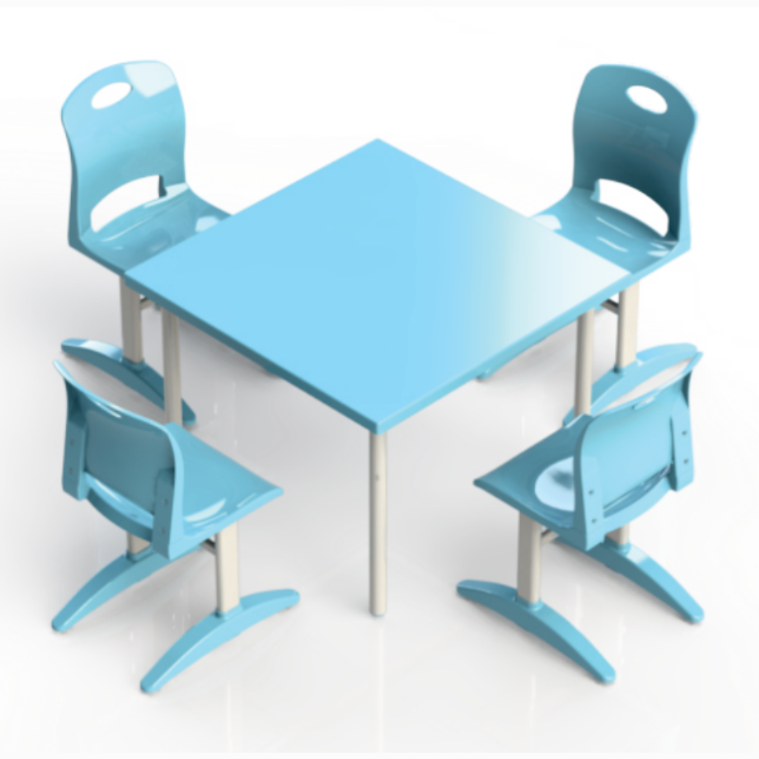 Conjunto para Aluno Mesa Quadrada com 04 Cadeiras Tamanho Infantil