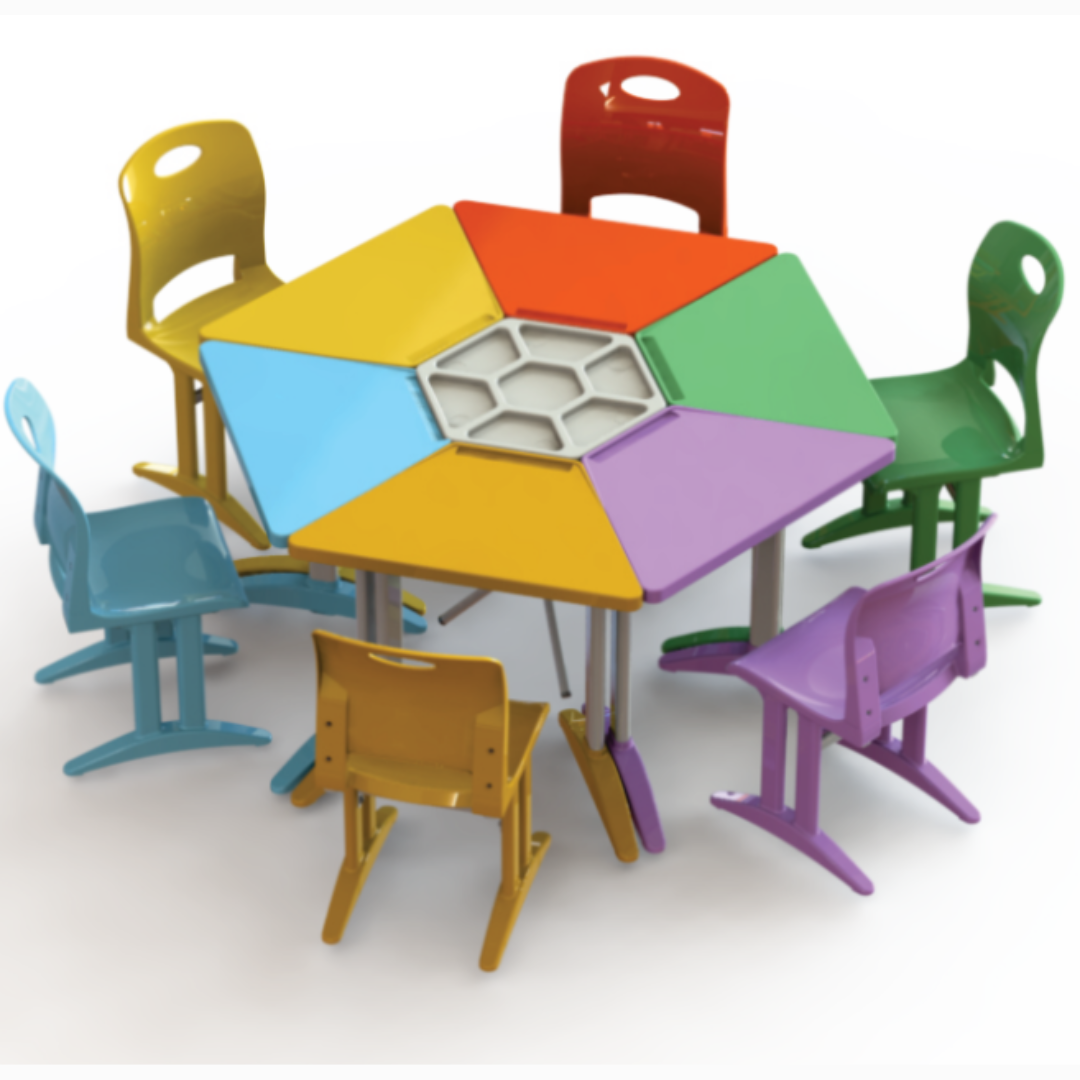 Conjunto Escolar Trapézio em Resina Plástica de Alto Impacto