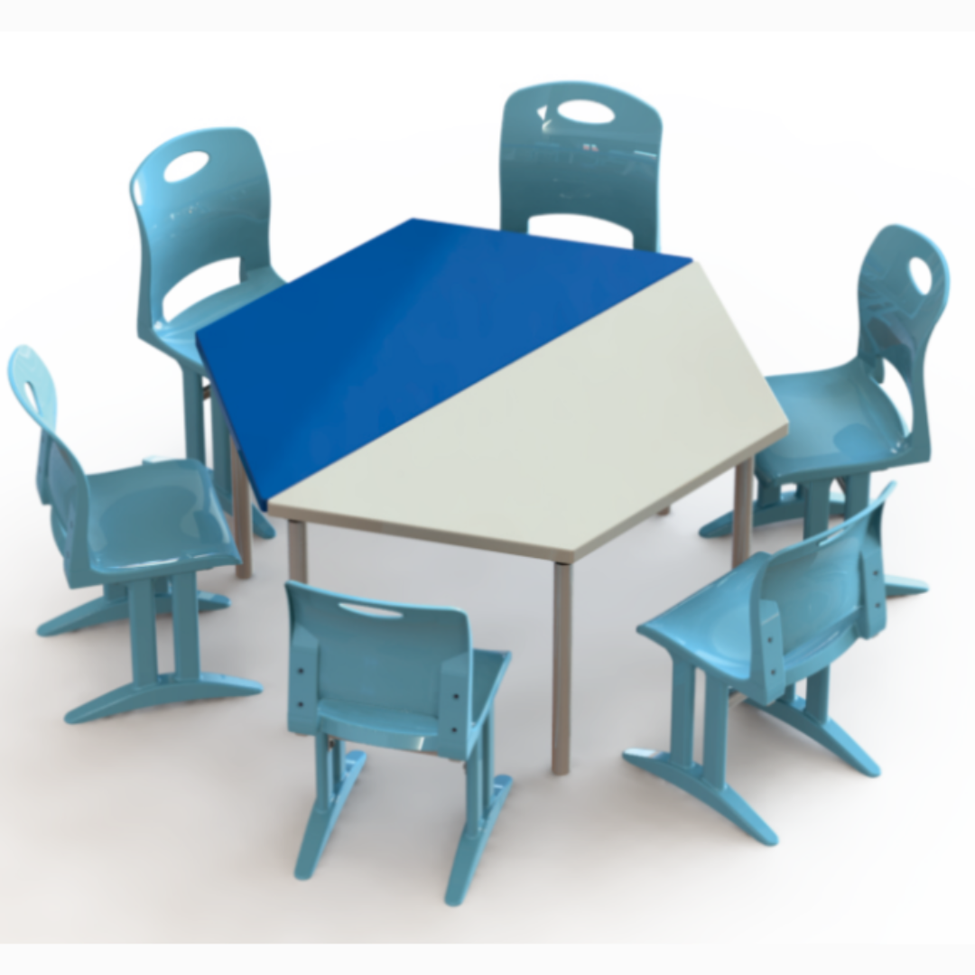 Conjunto Hexagonal Composto p/ 1 Mesa e 6 Cadeiras Infantil