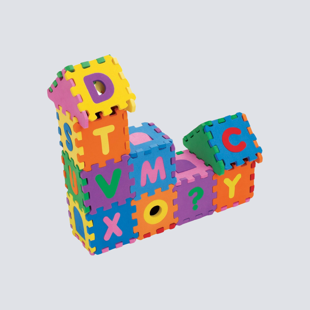 Castelinho de EVA Alfabético/Numeral – 30 Peças + 4 Triângulos – Certificado INMETRO