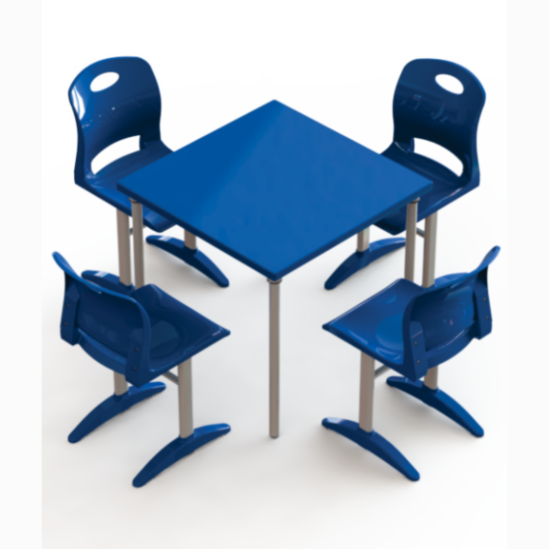 Conjunto Escolar Coletivo com 04 Cadeiras Adulto