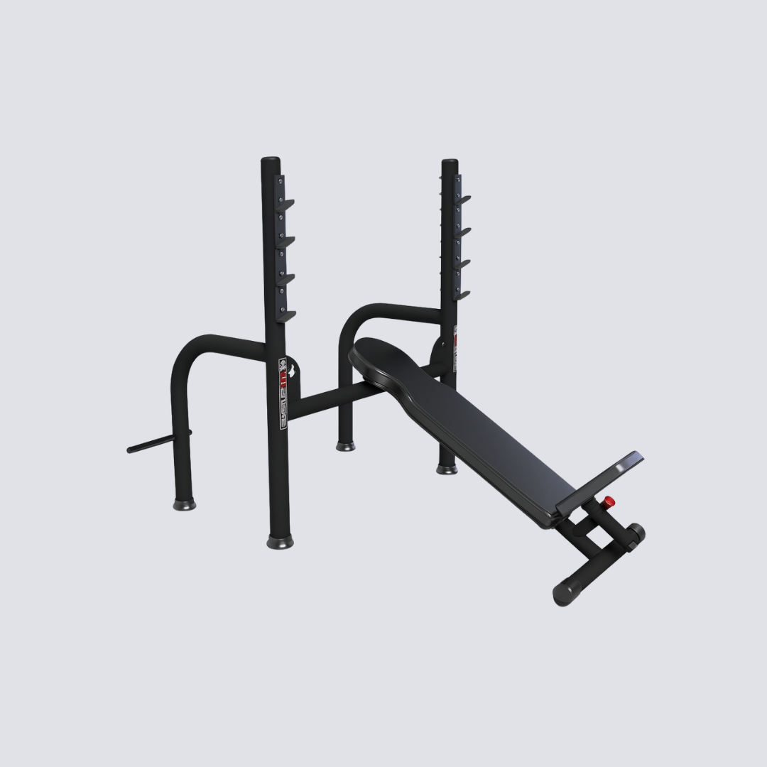 Banco Supino Inclinado Profissional – Estrutura em Aço Carbono e Estofamento Injetado Anatômico