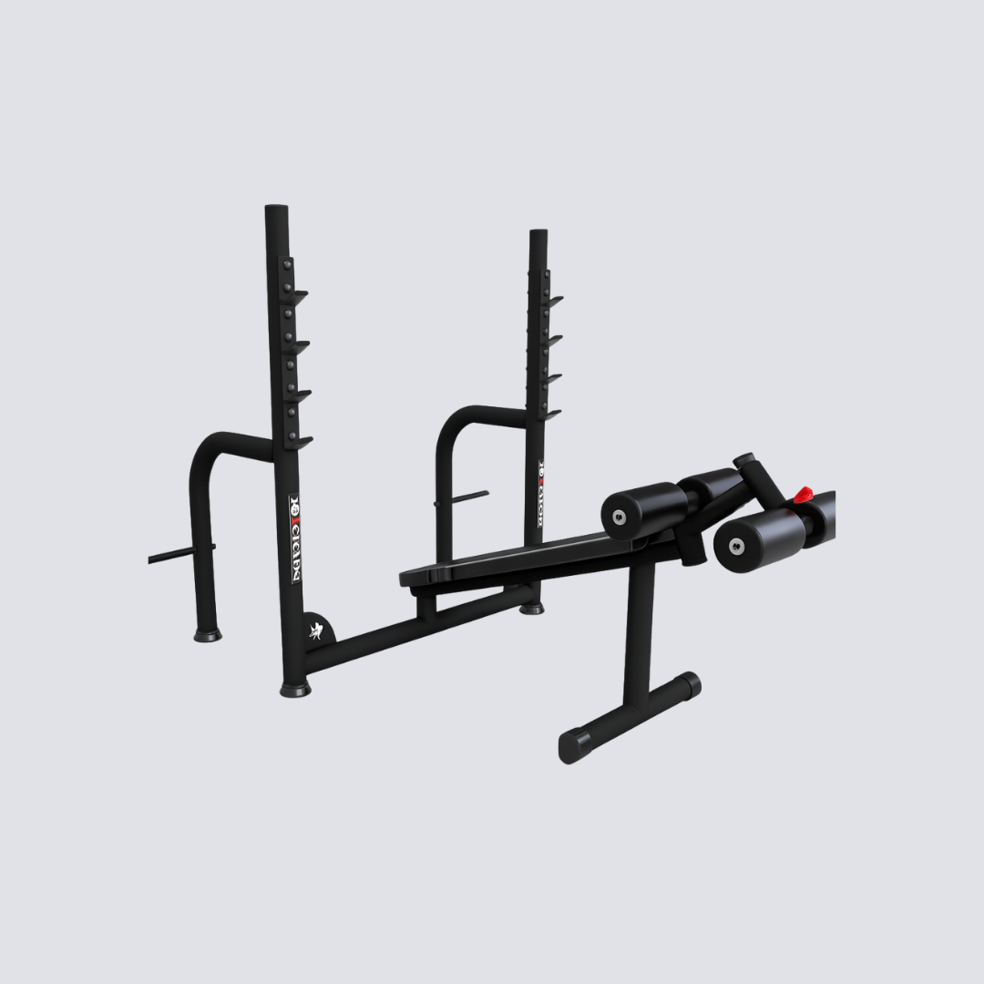 Banco Supino Declinado Profissional – Estrutura Reforçada e Estofado 3D Moldado com Regulagem Anatômica