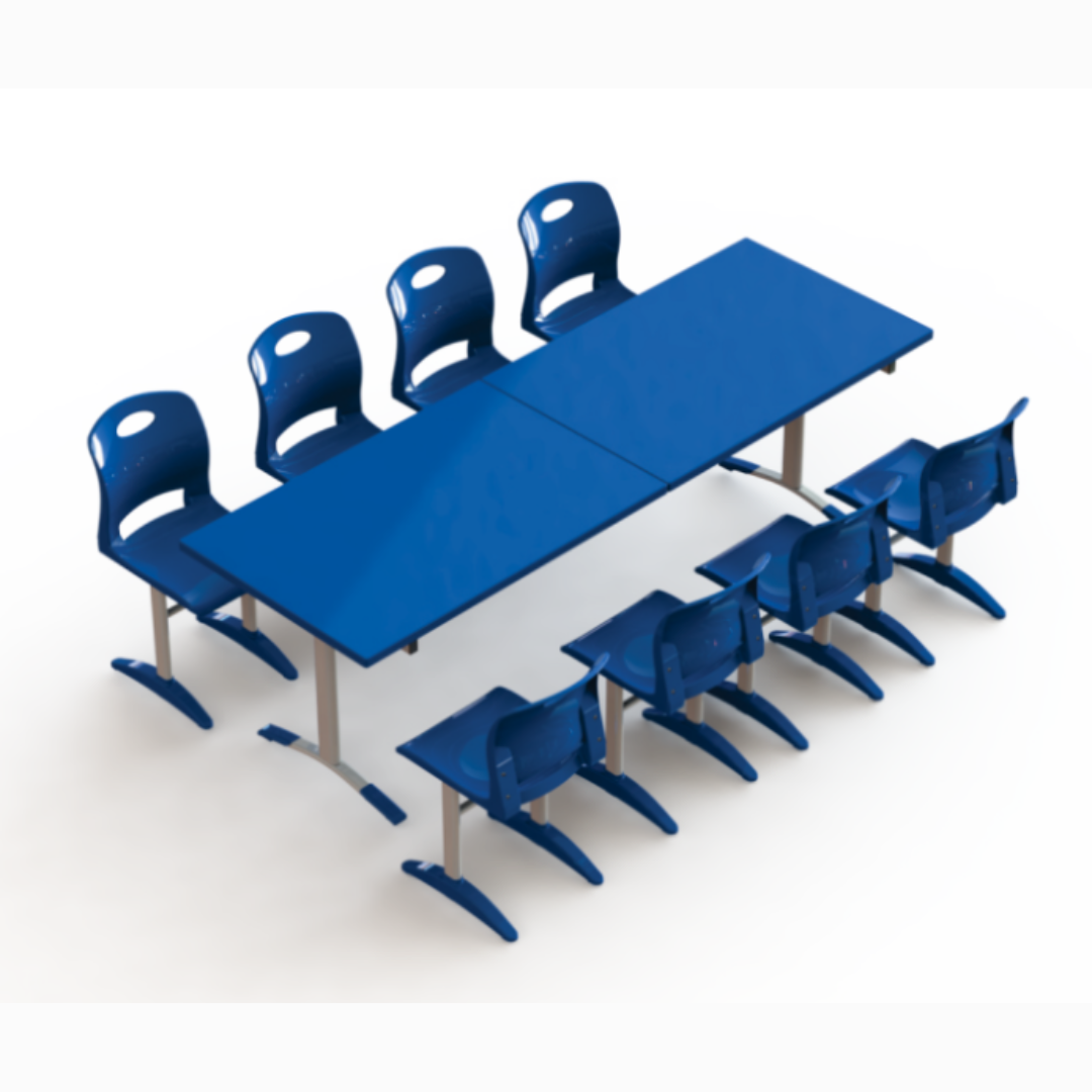 Conjunto Escolar Refeitório Adulto com 08 Lugares
