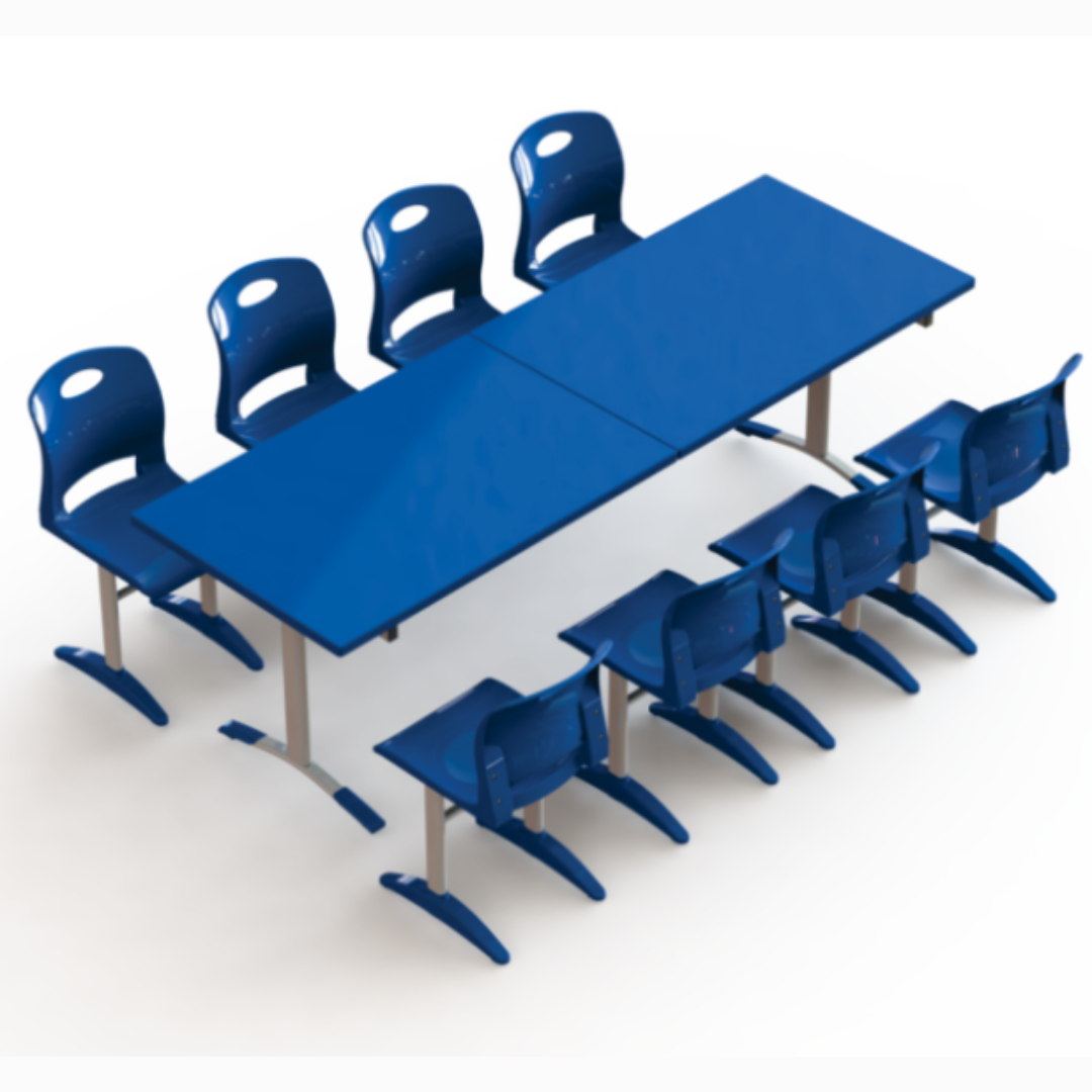 Conjunto Escolar Refeitório Juvenil com 08 Lugares