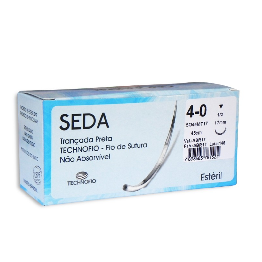 Fio De Sutura Seda Preta