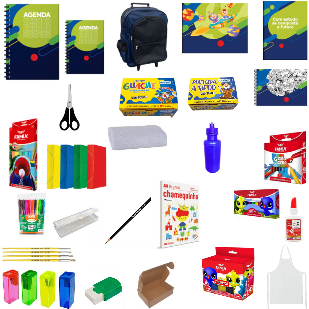 Kit Material Escolar Para Educação Infantil
