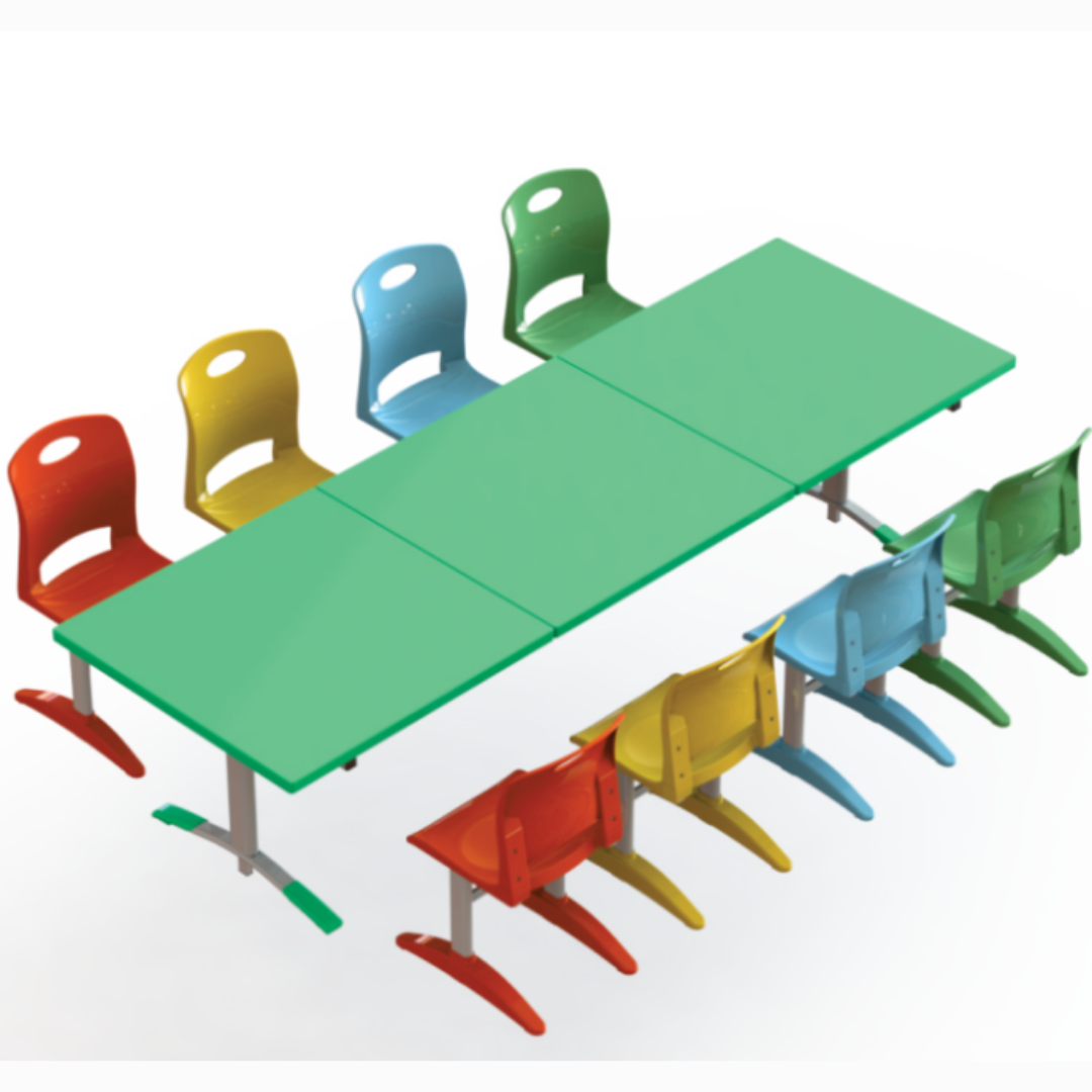 Conjunto Escolar Refeitório Infantil com 08 Lugares