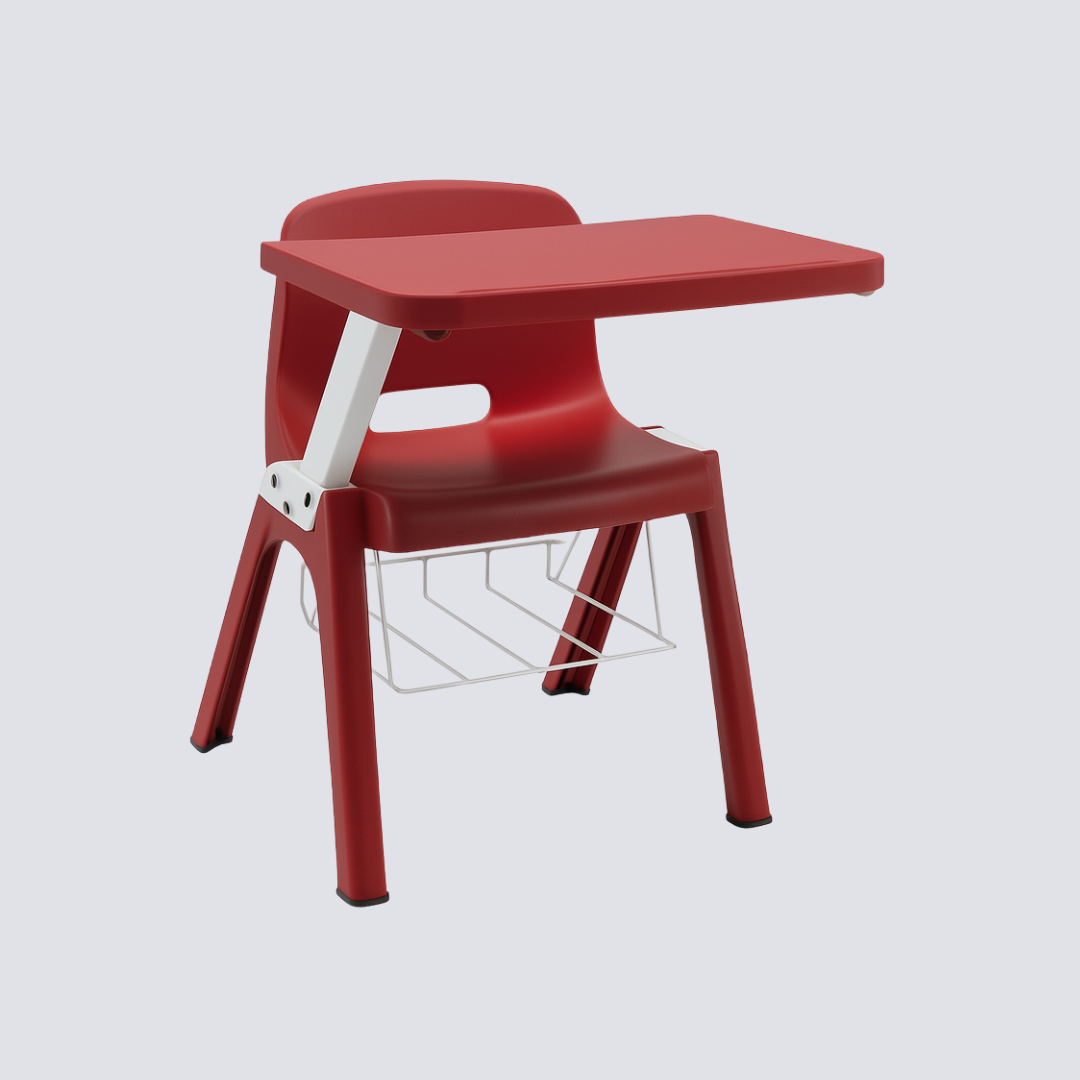 Cadeira Escolar Adulto/Juvenil Monobloco com Prancheta Frontal em ABS e Aço