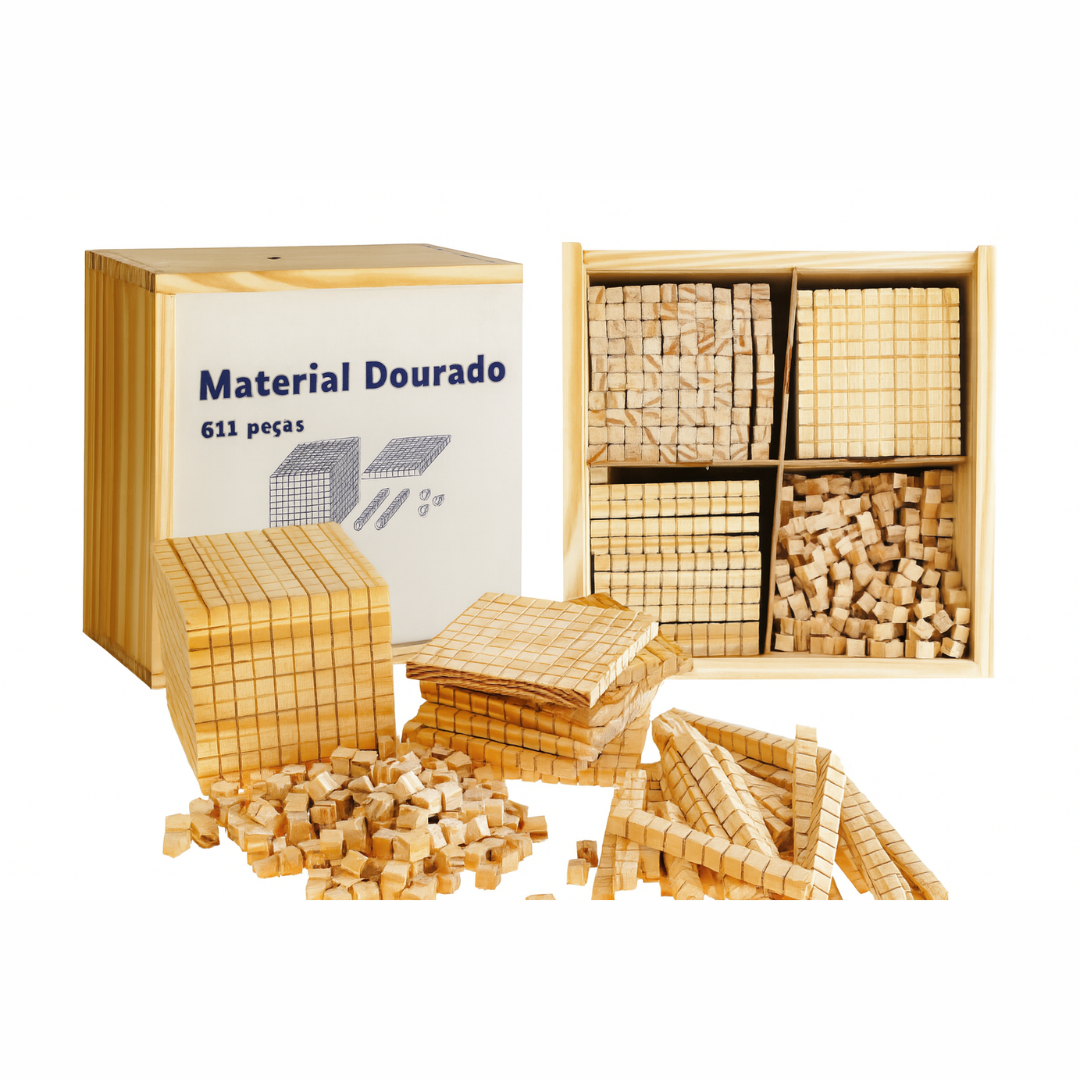 Material Dourado – Kit de 611 Peças em Madeira