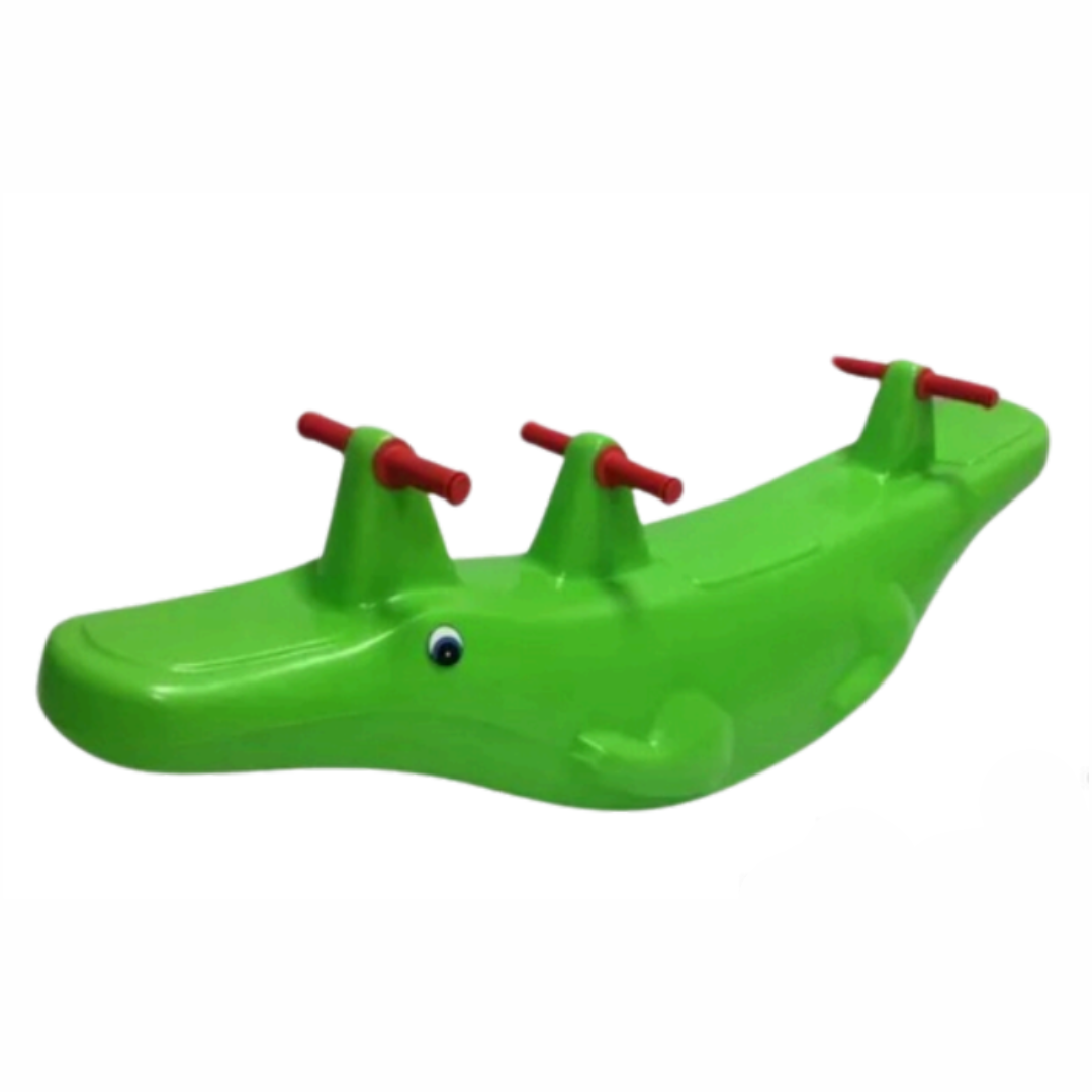 Gangorra Infantil Tripla em Formato de Crocodilo