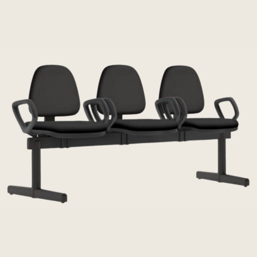 Longarina 3 Lugares com Braços