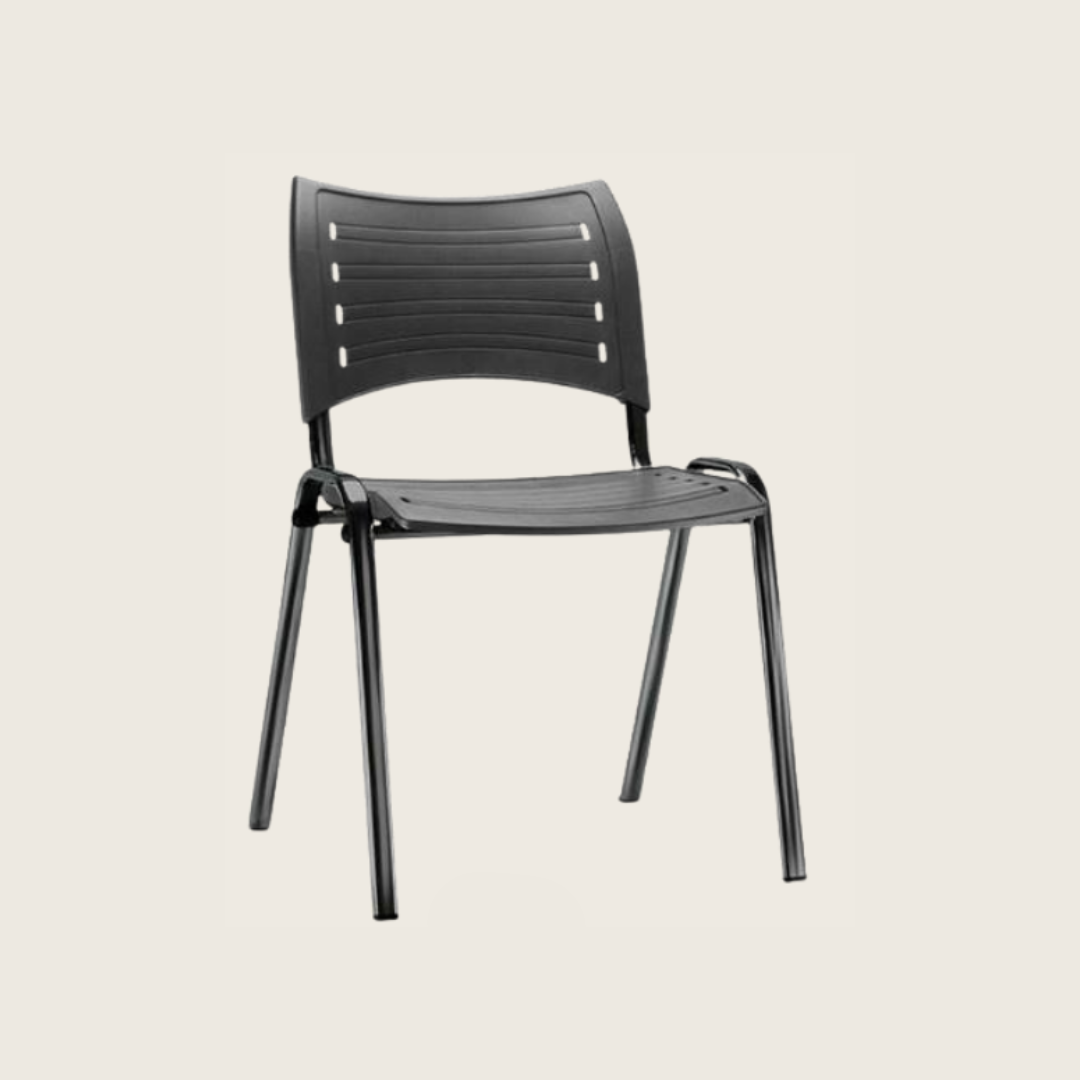 Cadeira Fixa Empilhável com Assento e Encosto