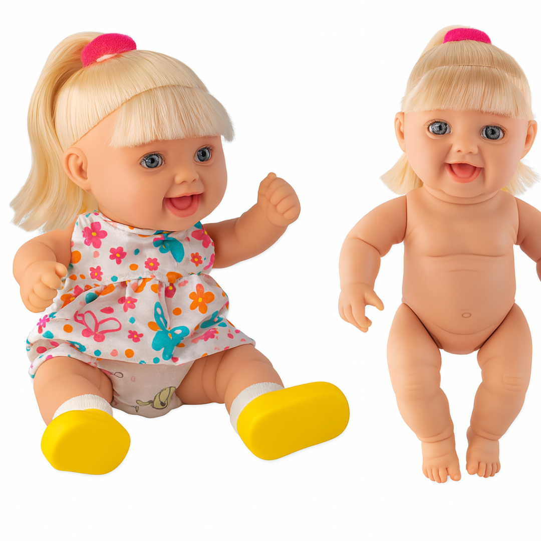 Boneca Menina Branca com Genitália – Articulada e Educativa