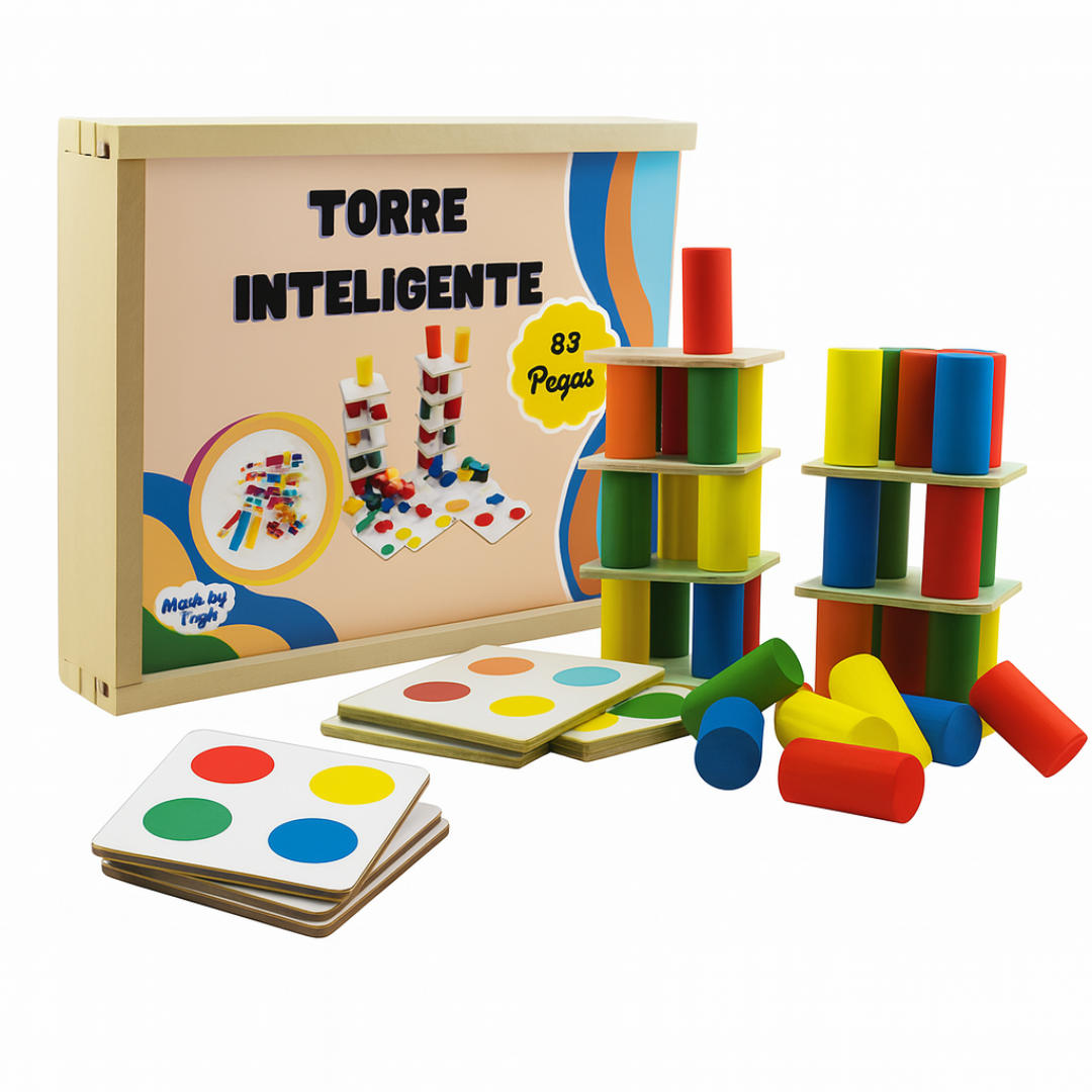 Torre Inteligente – Conjunto em Madeira e MDF com 63 Peças